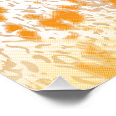 Textil-Muster mit einem lebhaften Orange und Gol Poster (Ecke)
