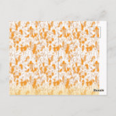 Textil-Muster mit einem lebhaften Orange und Gol Postkarte (Rückseite)
