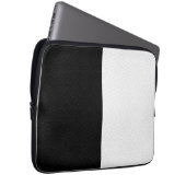 Textil Schlicht Schwarz und Weiß Laptopschutzhülle (Vorne Rechts)