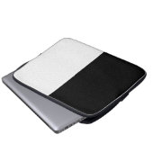 Textil Schlicht Schwarz und Weiß Laptopschutzhülle (Vorne Knopf)