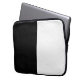 Textil Schlicht Schwarz und Weiß Laptopschutzhülle (Vorderseite Links)