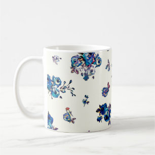 Textil- und Tapeten-nahtlose Muster. Digital i Kaffeetasse