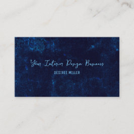 Textil Vintag Dark Navy Blau Innendesigner Visitenkarte