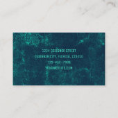 Textil Vintag dunkel Aquamarin grün Interieur Desi Visitenkarte (Rückseite)