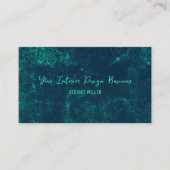 Textil Vintag dunkel Aquamarin grün Interieur Desi Visitenkarte (Vorderseite)