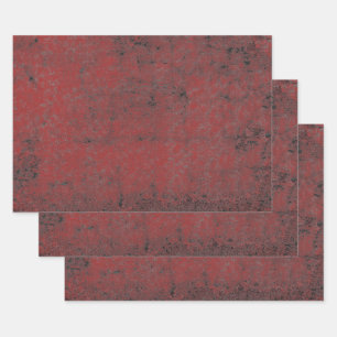 Textil Vintag Red Black Decoupage Grunge Geschenkpapier Set