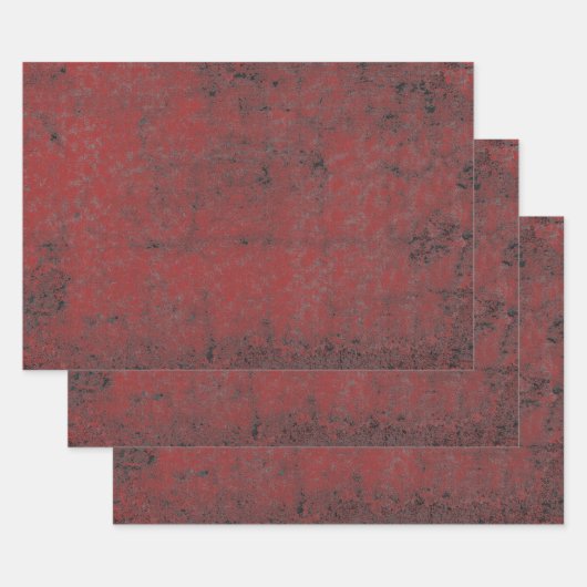 Textil Vintag Red Black Decoupage Grunge Geschenkpapier Set (Set)