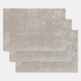 Textil Vintage Pastel Tan White Decoupage Geschenkpapier Set