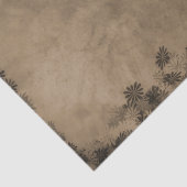 Textil Vintage rustikale Sepia Blumenmuster Design Seidenpapier (Ausschnitt)