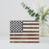 Textile amerikanische Flagge Postkarte (Stehend Vorderseite)