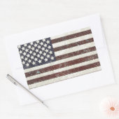 Textile amerikanische Flagge Rechteckiger Aufkleber (Umschlag)