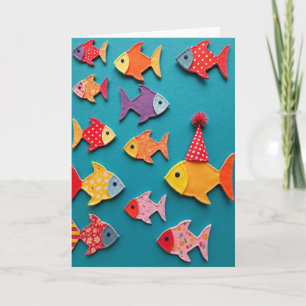 Textile Aquatic Geburtstagskarte Karte