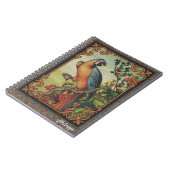 Textile Art Bird Notebook Notizblock (Linke Seite)