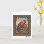 Textile Art Bird Notecard Karte (Gelbe Blume)