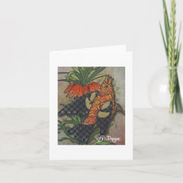 Textile Art Bird Notecard Karte