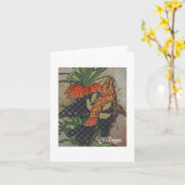 Textile Art Bird Notecard Karte (Gelbe Blume)