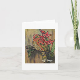 Textile Art Bird Notecard Karte