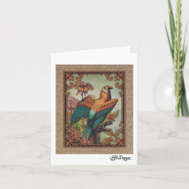 Textile Art Bird Notecard Karte