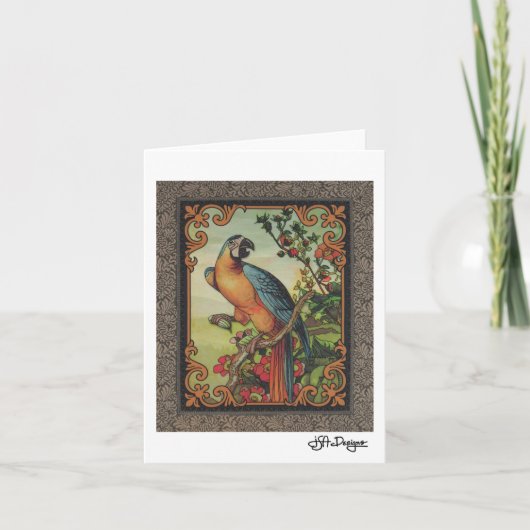 Textile Art Bird Notecard Karte (Vorderseite)