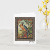 Textile Art Bird Notecard Karte (Gelbe Blume)