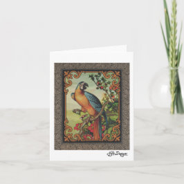 Textile Art Bird Notecard Karte
