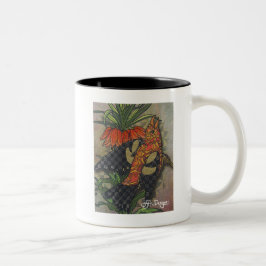 Textile Art Bird Tasse