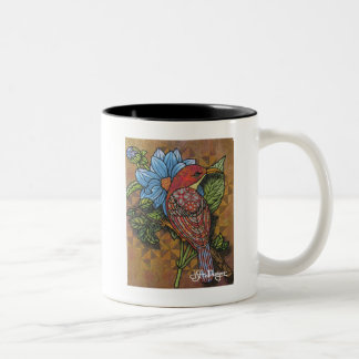 Textile Art Bird Tasse