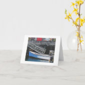 Textile Art Boat Notecard Karte (Gelbe Blume)