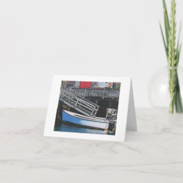 Textile Art Boat Notecard Karte