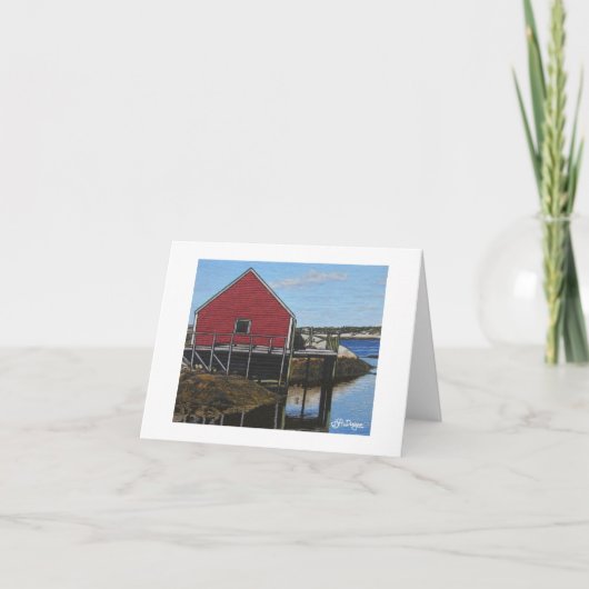 Textile Art Boat Notecard Karte (Vorderseite)