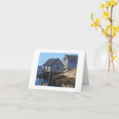 Textile Art Boat Notecard Karte (Gelbe Blume)