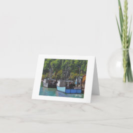 Textile Art Boat Notecard Karte