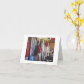 Textile Art Boat Notecard Karte (Gelbe Blume)