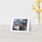 Textile Art Boat Notecard Karte (Gelbe Blume)