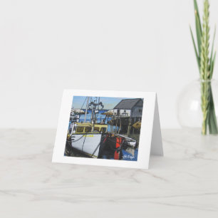 Textile Art Boat Notecard Karte