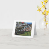 Textile Art Boat Notecard Karte (Gelbe Blume)