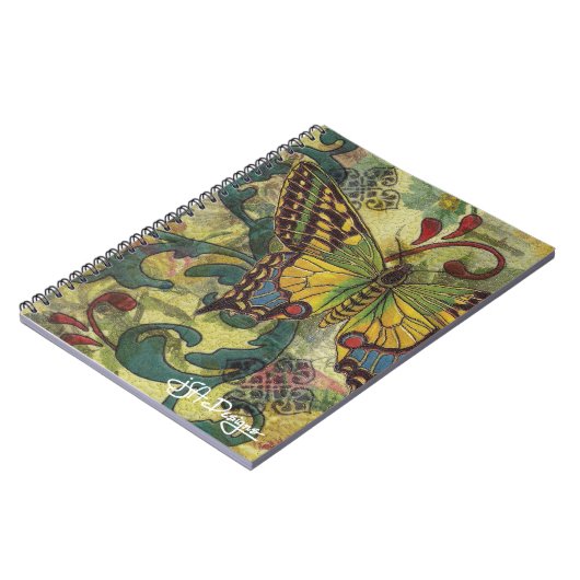 Textile Art Butterfly Notebook Notizblock (Linke Seite)