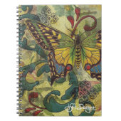 Textile Art Butterfly Notebook Notizblock (Vorderseite)