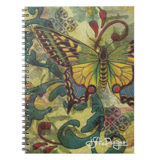 Textile Art Butterfly Notebook Notizblock