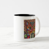 Textile Art Cat Tasse (VorderseiteRechts)