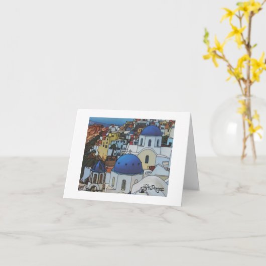 Textile Art Greece Notecard Karte (Gelbe Blume)