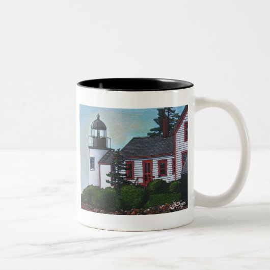 Textile Art Lighthouse Kaffee Tasse (Rechts)