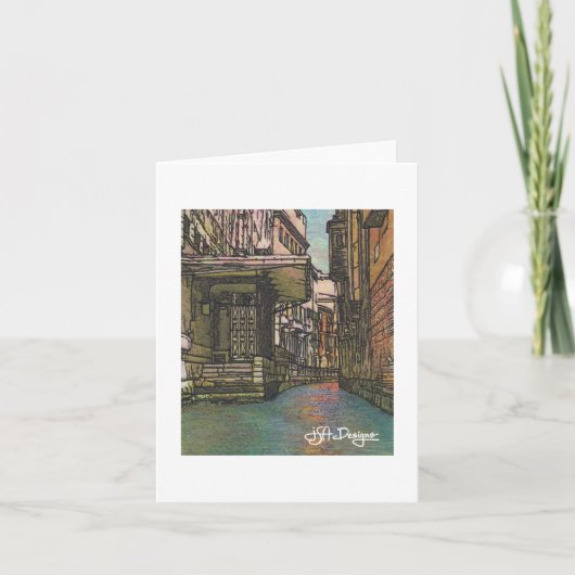 Textile Art Venice Notecard Karte (Vorderseite)