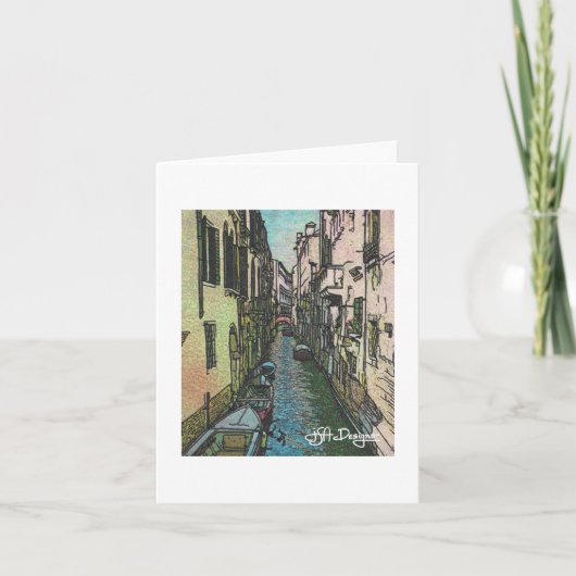 Textile Art Venice Notecard Karte (Vorderseite)