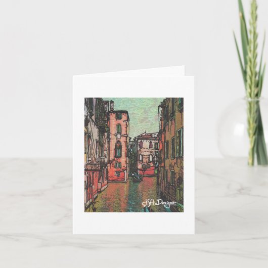 Textile Art Venice Notecard Karte (Vorderseite)
