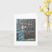 Textile Art Venice Notecard Karte (Gelbe Blume)