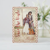 Textile Boho Textil Elopement Boho Couple Save The Date (Stehend Vorderseite)