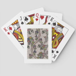 Textile design of plant forms and serpentine ribbo spielkarten