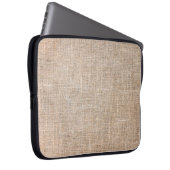 Textile Jute braune Textur Laptopschutzhülle (Vorne Rechts)