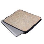 Textile Jute braune Textur Laptopschutzhülle (Vorne Knopf)